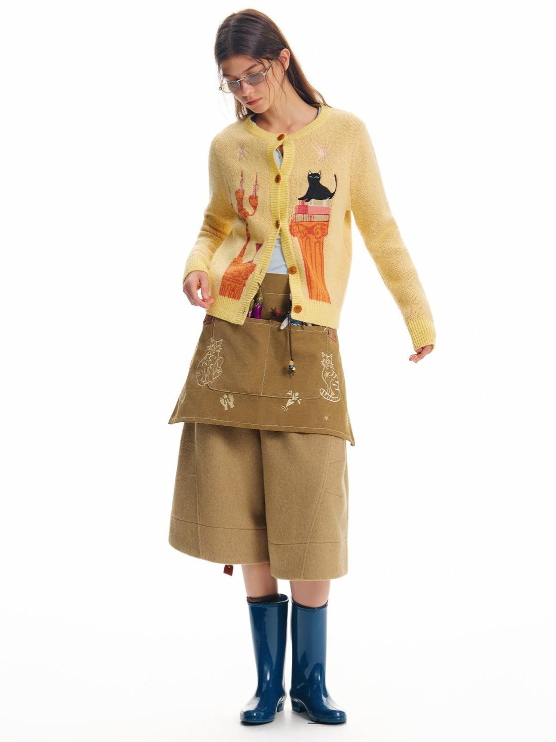 OuttheBlue Cat Embroidery Canvas Women&