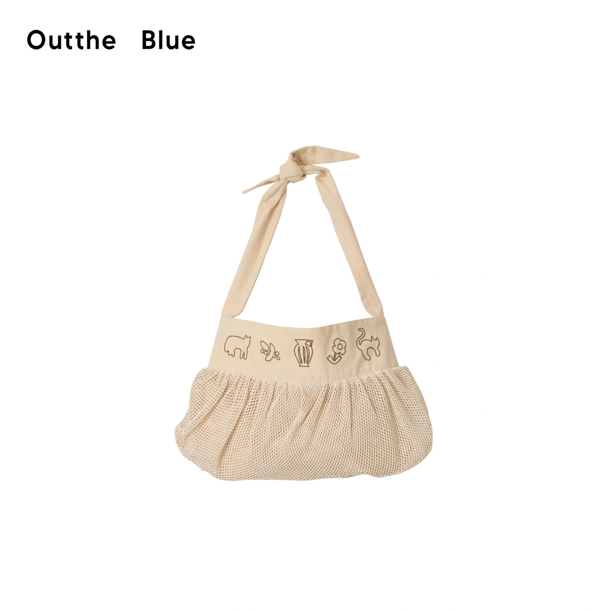 OuttheBlue_Cat_Embroidery_Checkered_Cotton_Tote_Bag_MISSTT