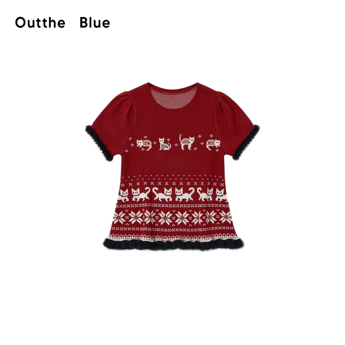 OuttheBlue_Cat_Fair_Isle_Puff_Sleeve_Color_Block_Cropped_Women&