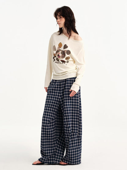 OuttheBlue Cat Print Ruched Women&