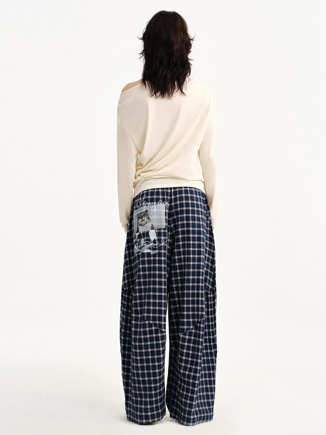 OuttheBlue Cat Print Ruched Women&