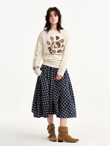 OuttheBlue Cat Print Ruched Women&