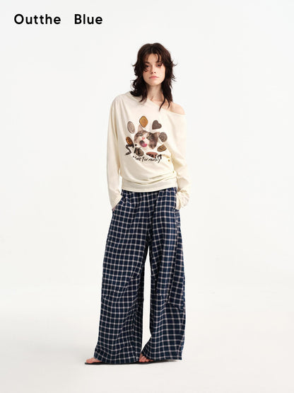 OuttheBlue Cat Print Ruched Women&