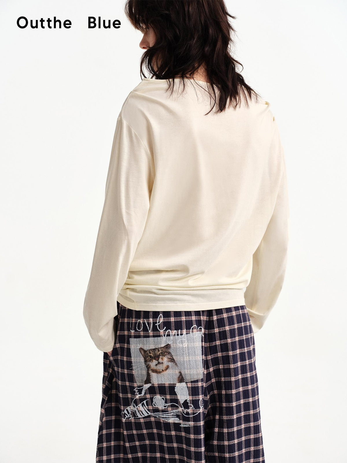 OuttheBlue Cat Print Ruched Women&
