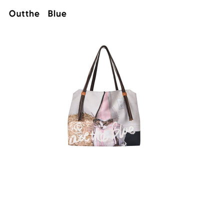 OuttheBlue_Cat_Print_Ruffle_A_Line_Women&