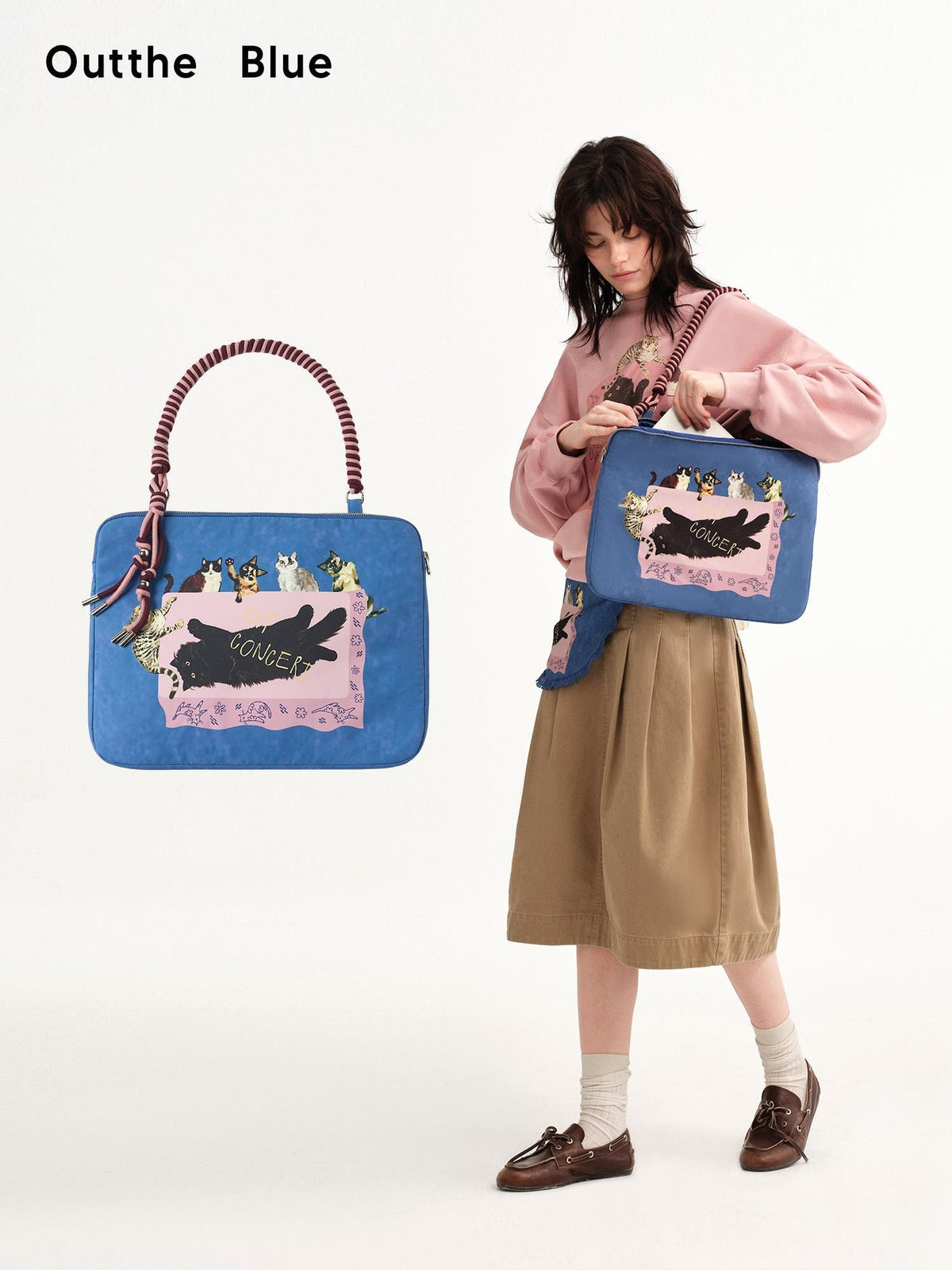 OuttheBlue Cat Print Square Women&