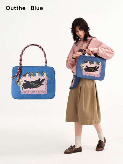 OuttheBlue Cat Print Square Women&