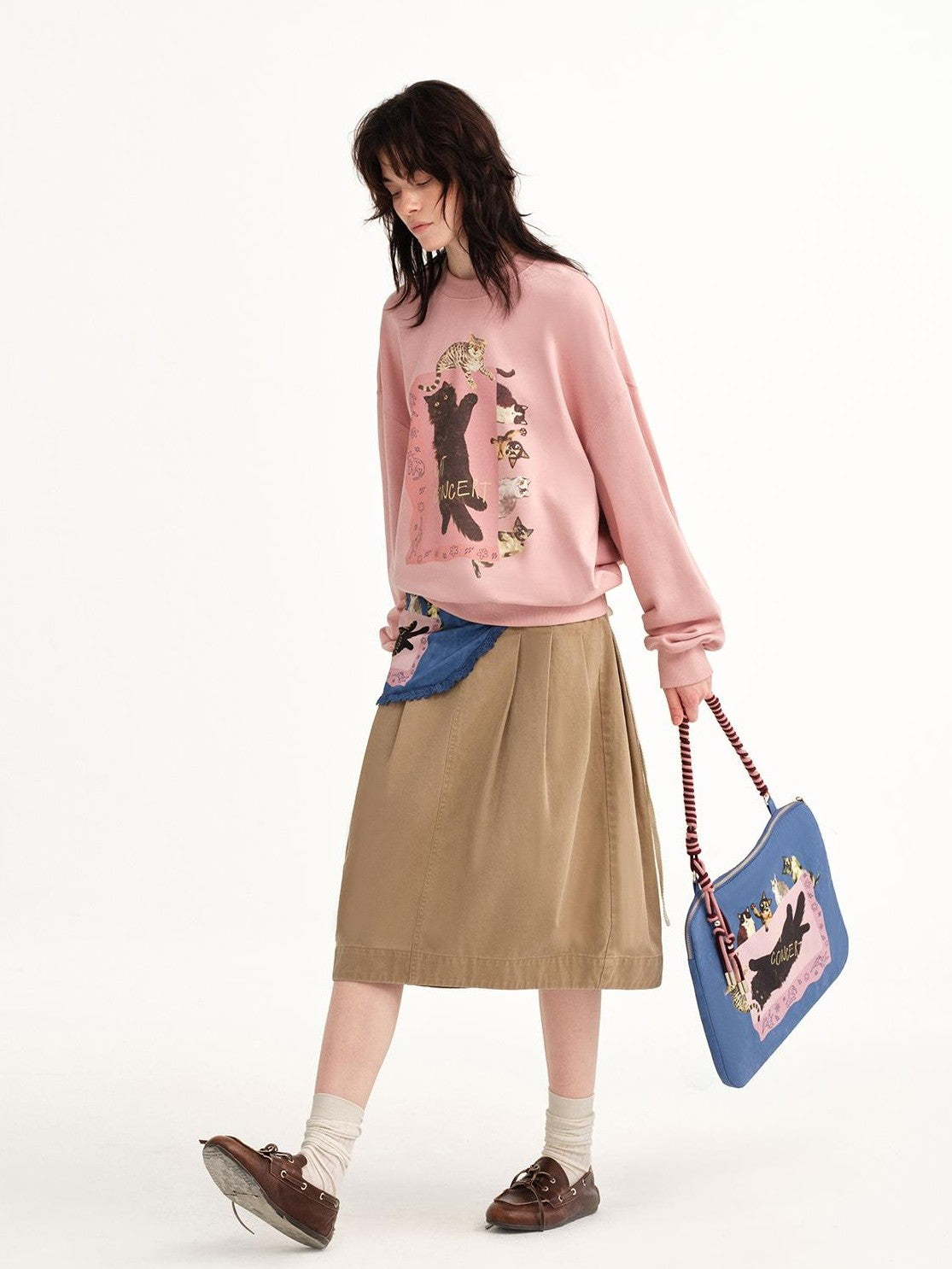 OuttheBlue Cat Print Square Women&