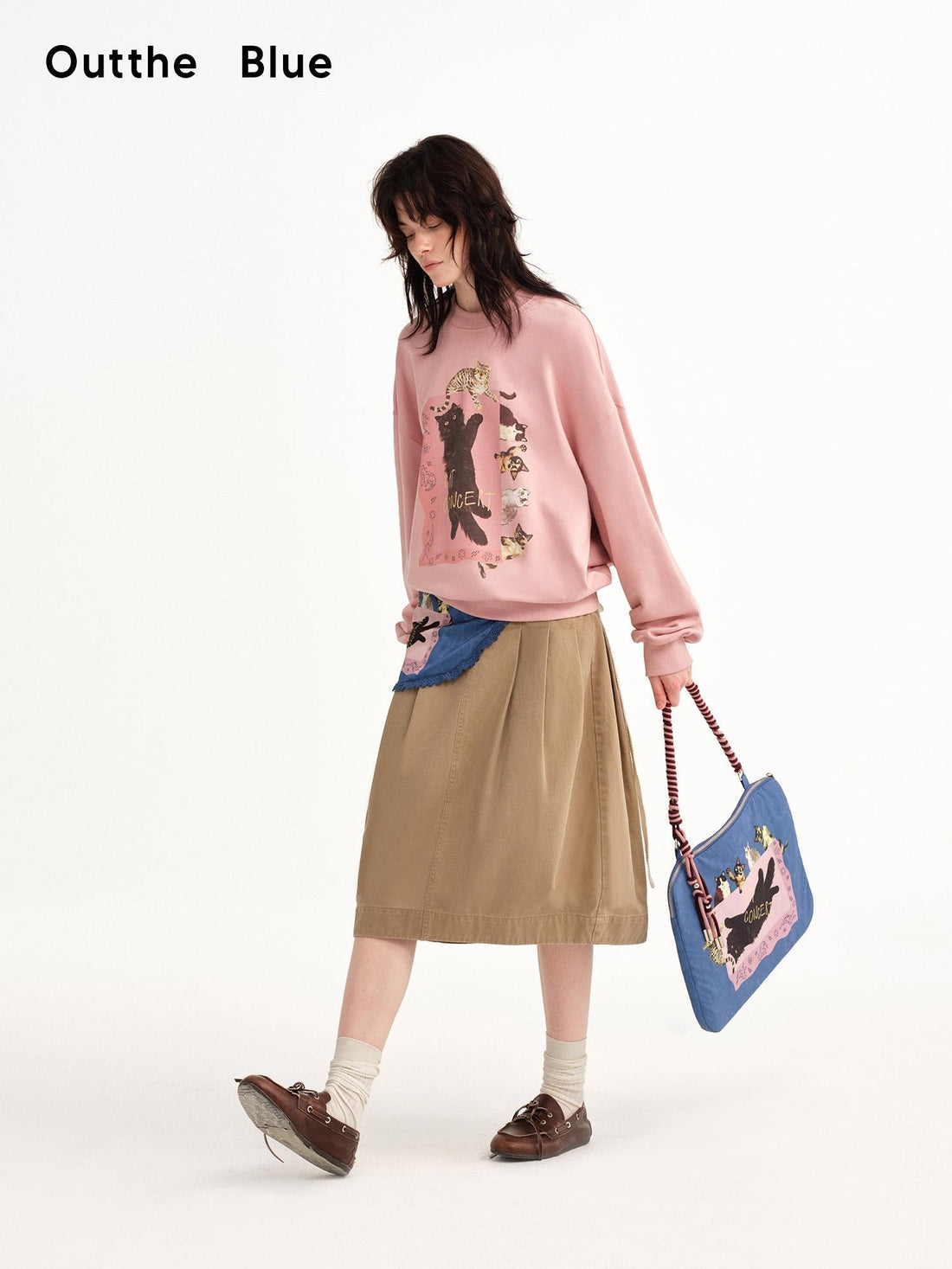 OuttheBlue Cat Print Square Women&