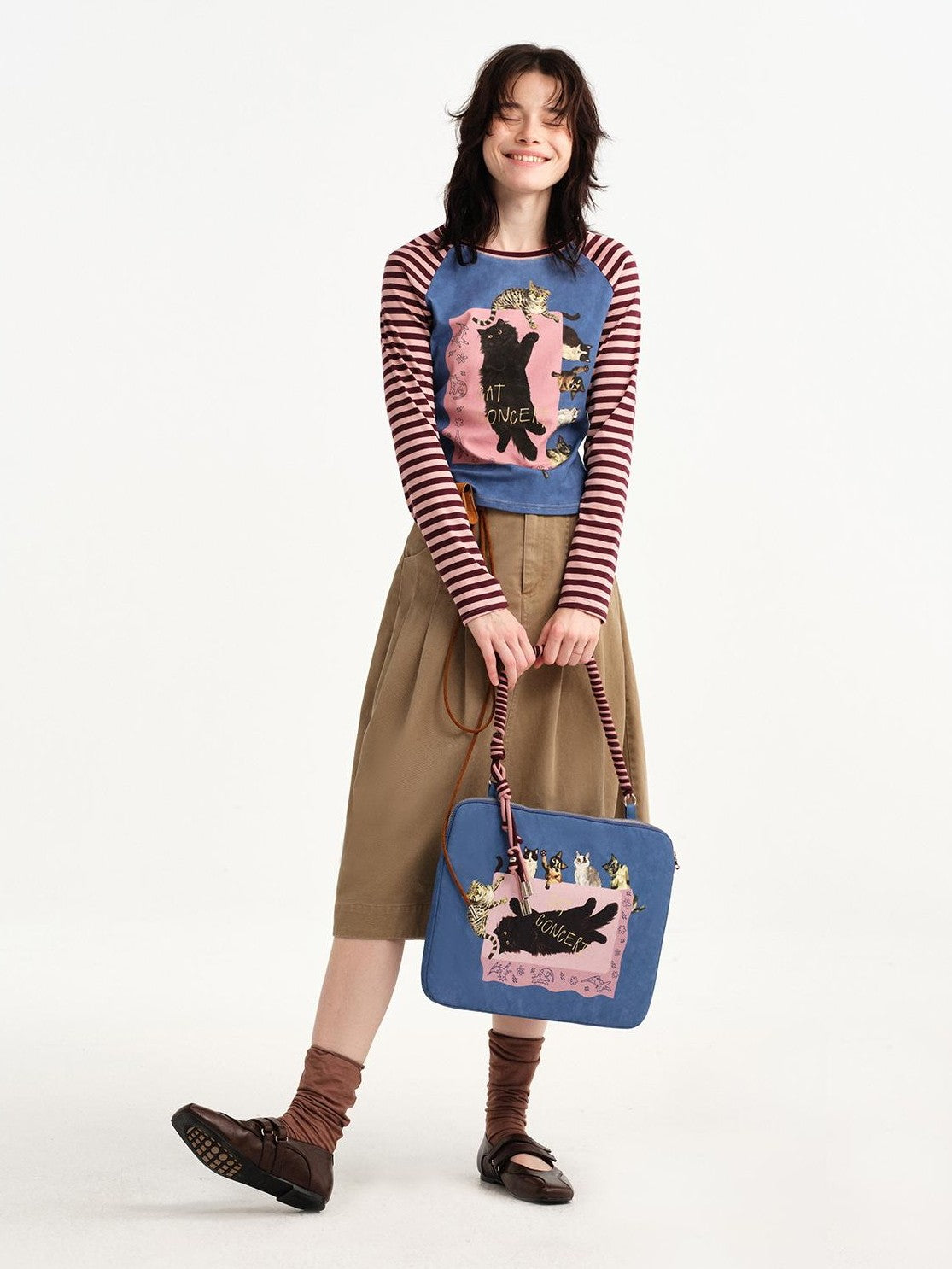 OuttheBlue Cat Print Square Women&