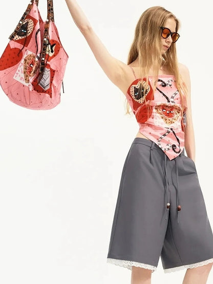 OuttheBlue Catwalk Hearts Beads Tote