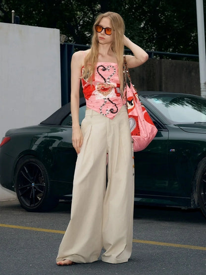 OuttheBlue Catwalk Hearts Beads Tote