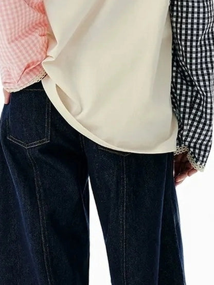 OuttheBlue Check Print Crystal Embellished T-shirt