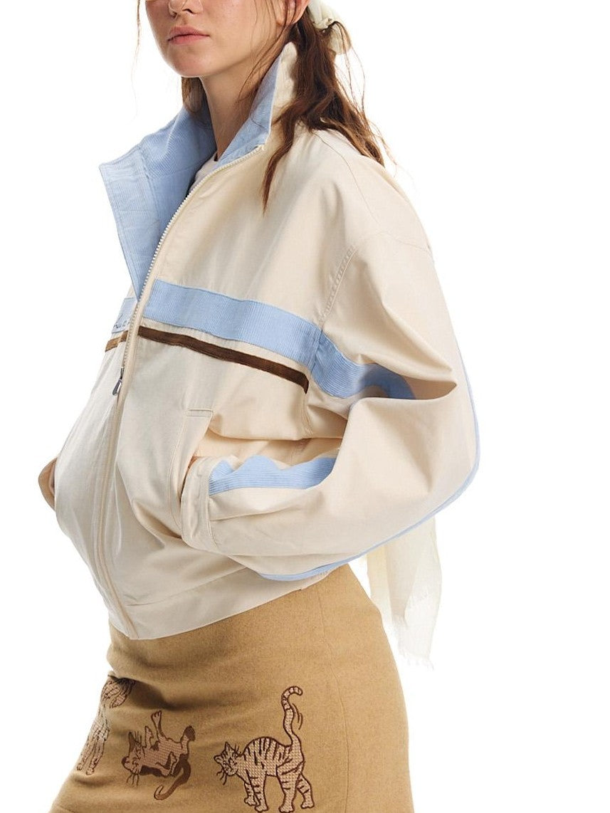 OuttheBlue Color Block Animal Embroidered Loose Cotton Women&
