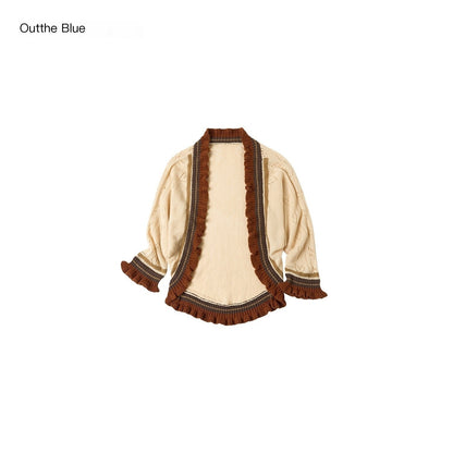 OuttheBlue_Color_Block_Ruffled_Openwork_V-neck_Women&
