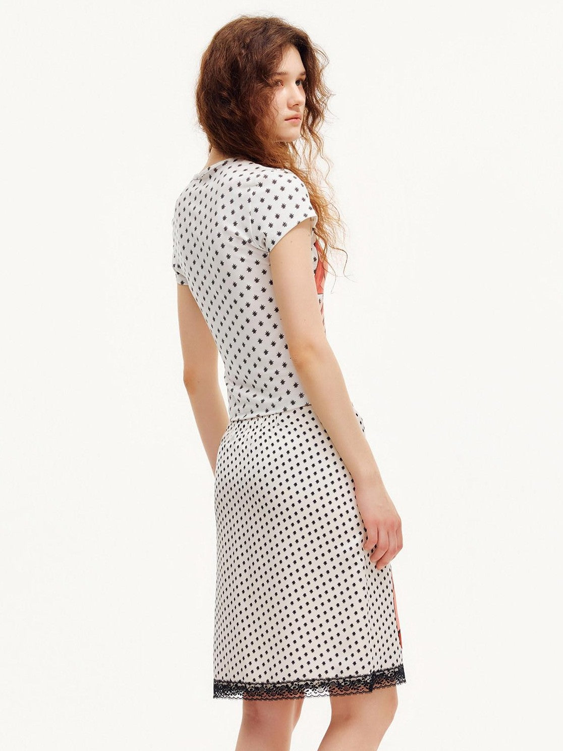 OuttheBlue Comic Star Polka Dot Printed Slim Fit Women&