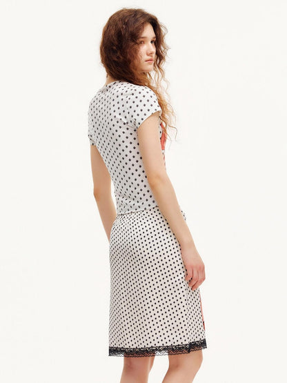 OuttheBlue Comic Star Polka Dot Printed Slim Fit Women&