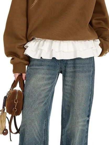 OuttheBlue Cozy Cat Floral Embroidered Sweatshirt
