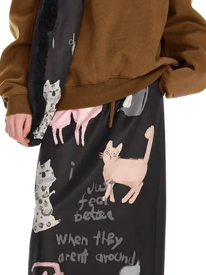 OuttheBlue Cozy Cat Floral Embroidered Sweatshirt