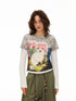 OuttheBlue Cozy Rayon Cotton Blend Animal Print Slim Fit Casual Women Long Sleeve T-Shirts