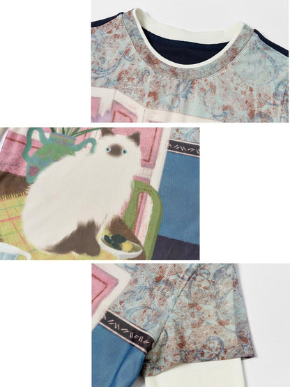 OuttheBlue Cozy Rayon Cotton Blend Animal Print Slim Fit Casual Women Long Sleeve T-Shirts
