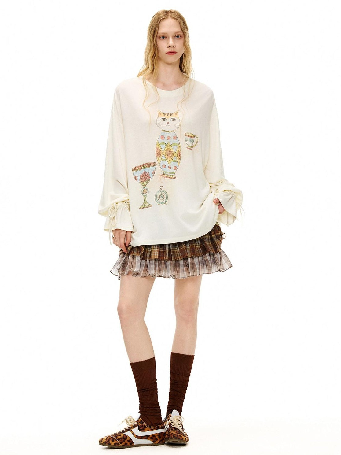 OuttheBlue Cozy Wool Acrylic Loose Fit Drop Shoulder Women Round Neck Long Sleeve T-Shirts