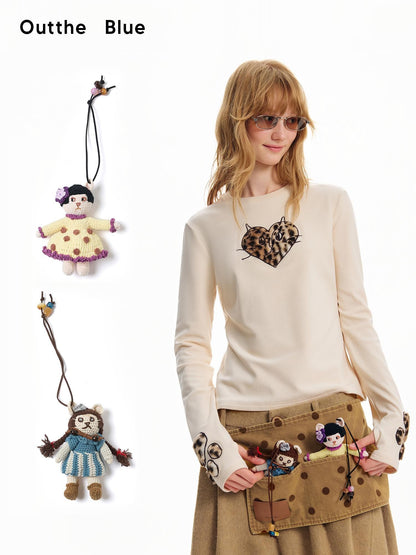 OuttheBlue Crochet Cat Plush Retro Women&