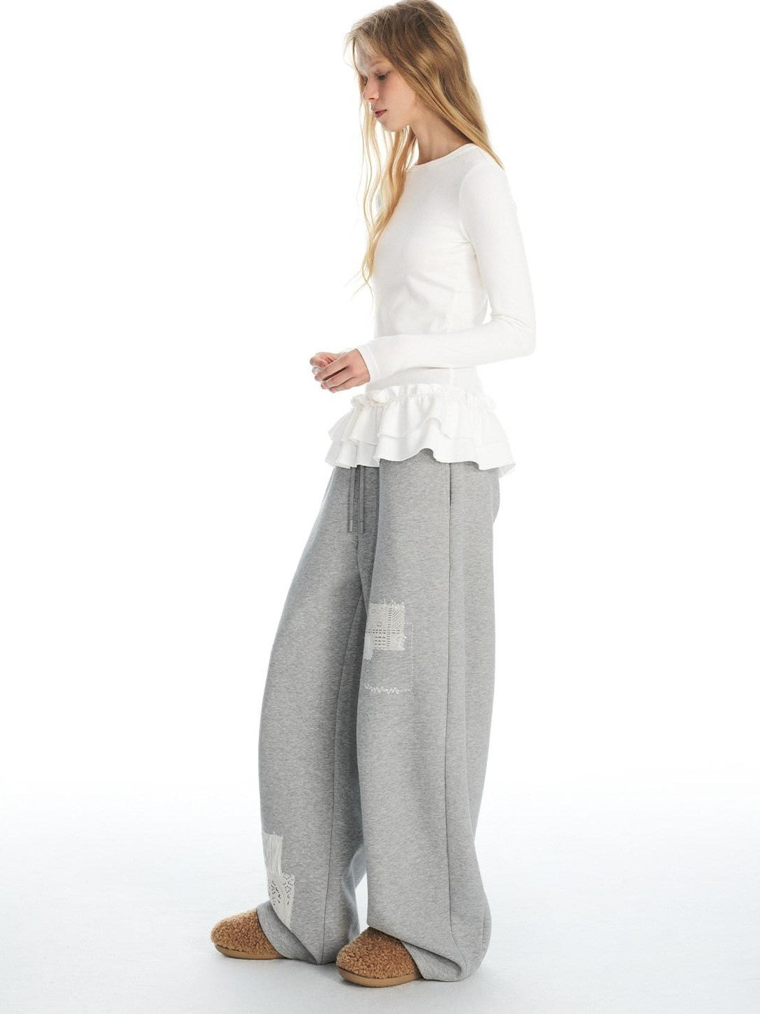 OuttheBlue Crochet Shirred Ruffle Women&