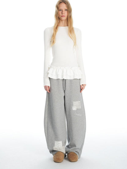OuttheBlue Crochet Shirred Ruffle Women&
