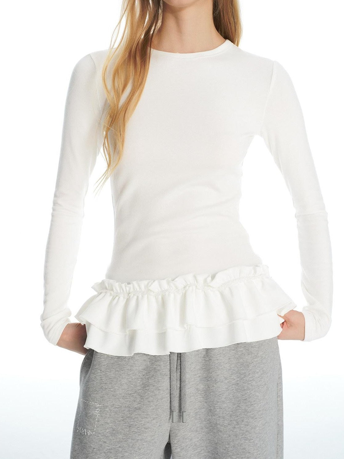 OuttheBlue Crochet Shirred Ruffle Women&
