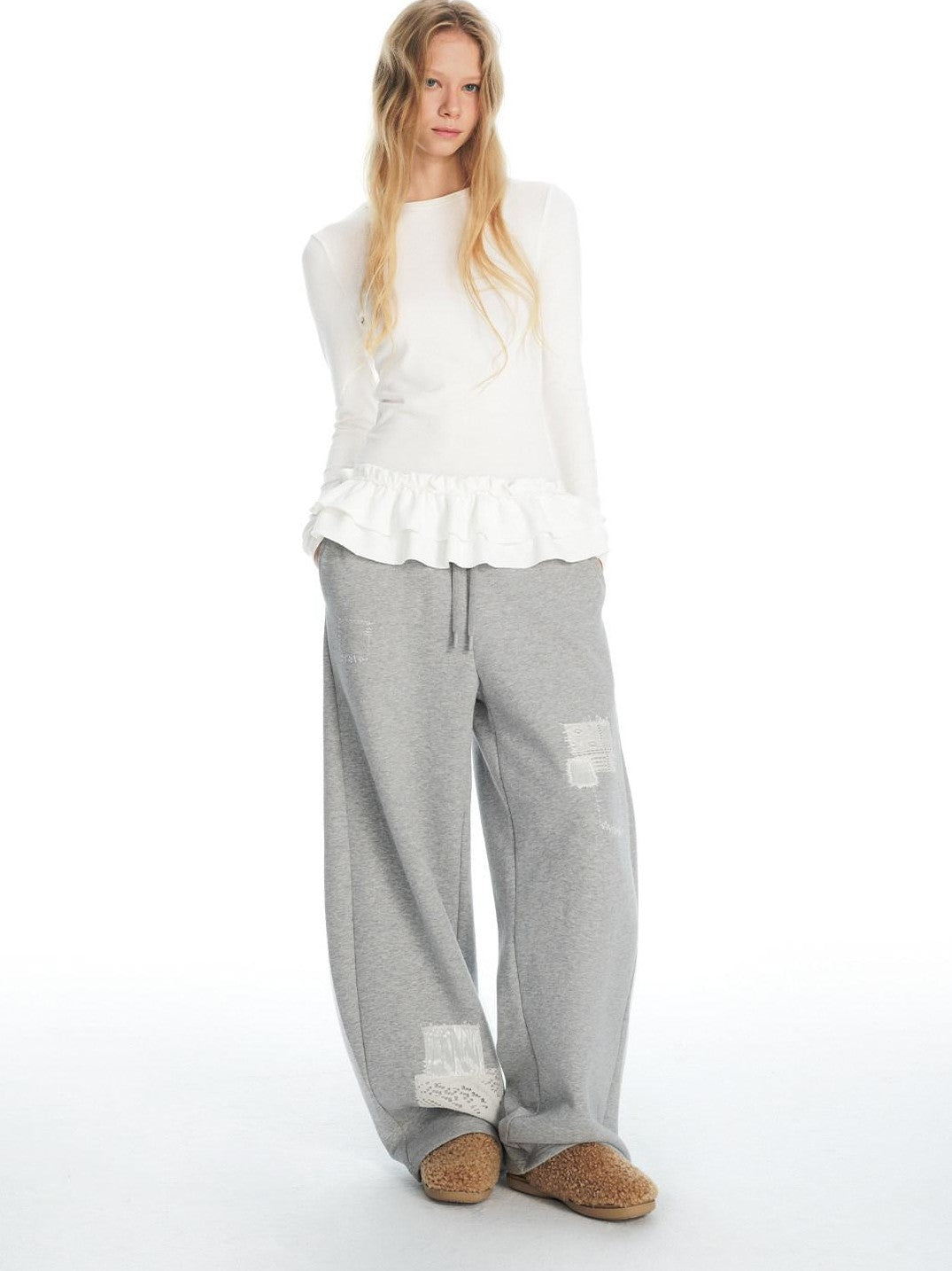OuttheBlue Crochet Shirred Ruffle Women&