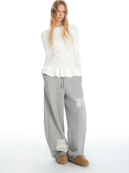 OuttheBlue Crochet Shirred Ruffle Women&