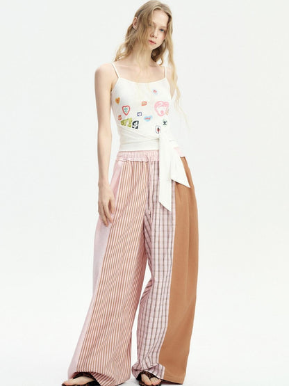 OuttheBlue Crushed Rainbow Heart Print Tie Strap Women&