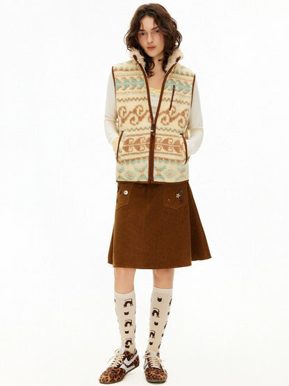 OuttheBlue Cute Cartoon Cat Print Unique Personality Style Women Cotton Blend Socks