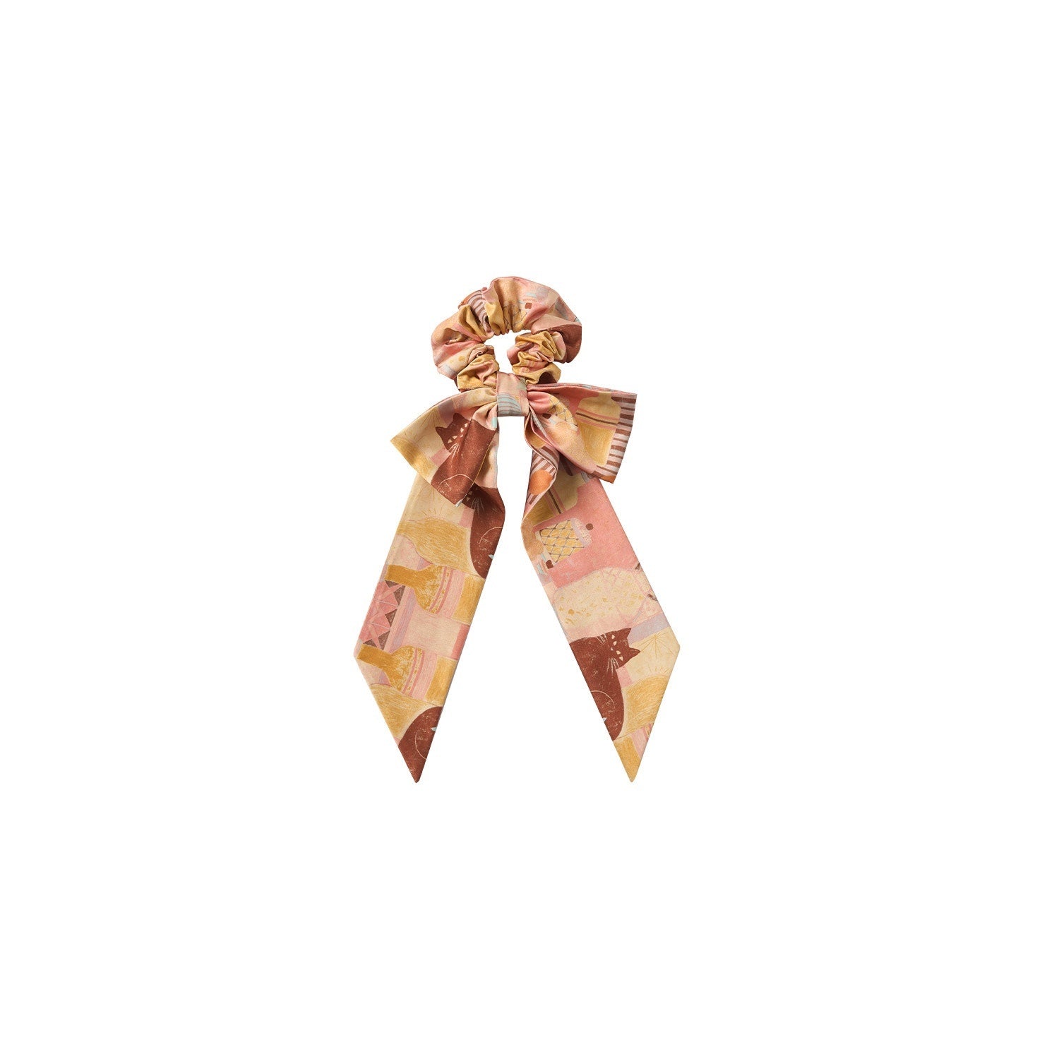 OuttheBlue Elegant Vintage Satin Bow Scrunchie For Women Chic Bow Hair Accessories