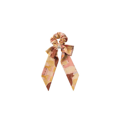 OuttheBlue Elegant Vintage Satin Bow Scrunchie For Women Chic Bow Hair Accessories