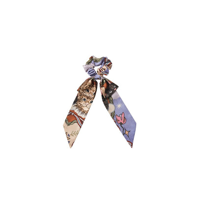 OuttheBlue Elegant Vintage Satin Bow Scrunchie For Women Chic Bow Hair Accessories