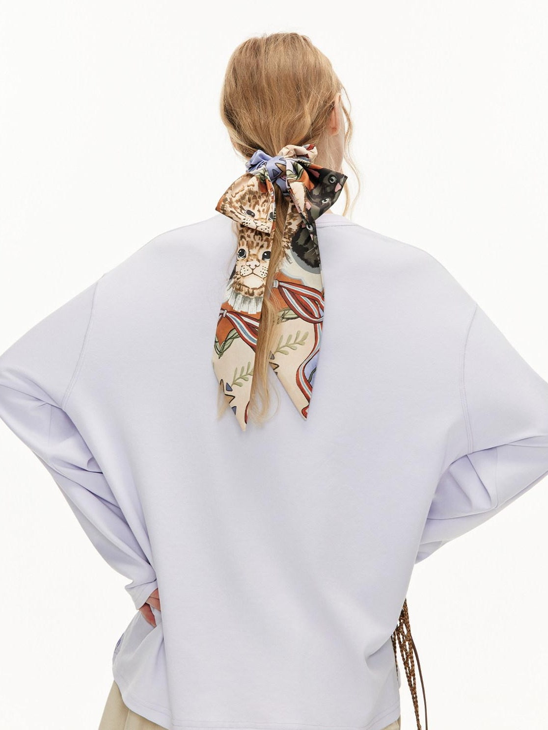 OuttheBlue Elegant Vintage Satin Bow Scrunchie For Women Chic Bow Hair Accessories