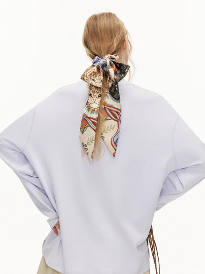 OuttheBlue Elegant Vintage Satin Bow Scrunchie For Women Chic Bow Hair Accessories