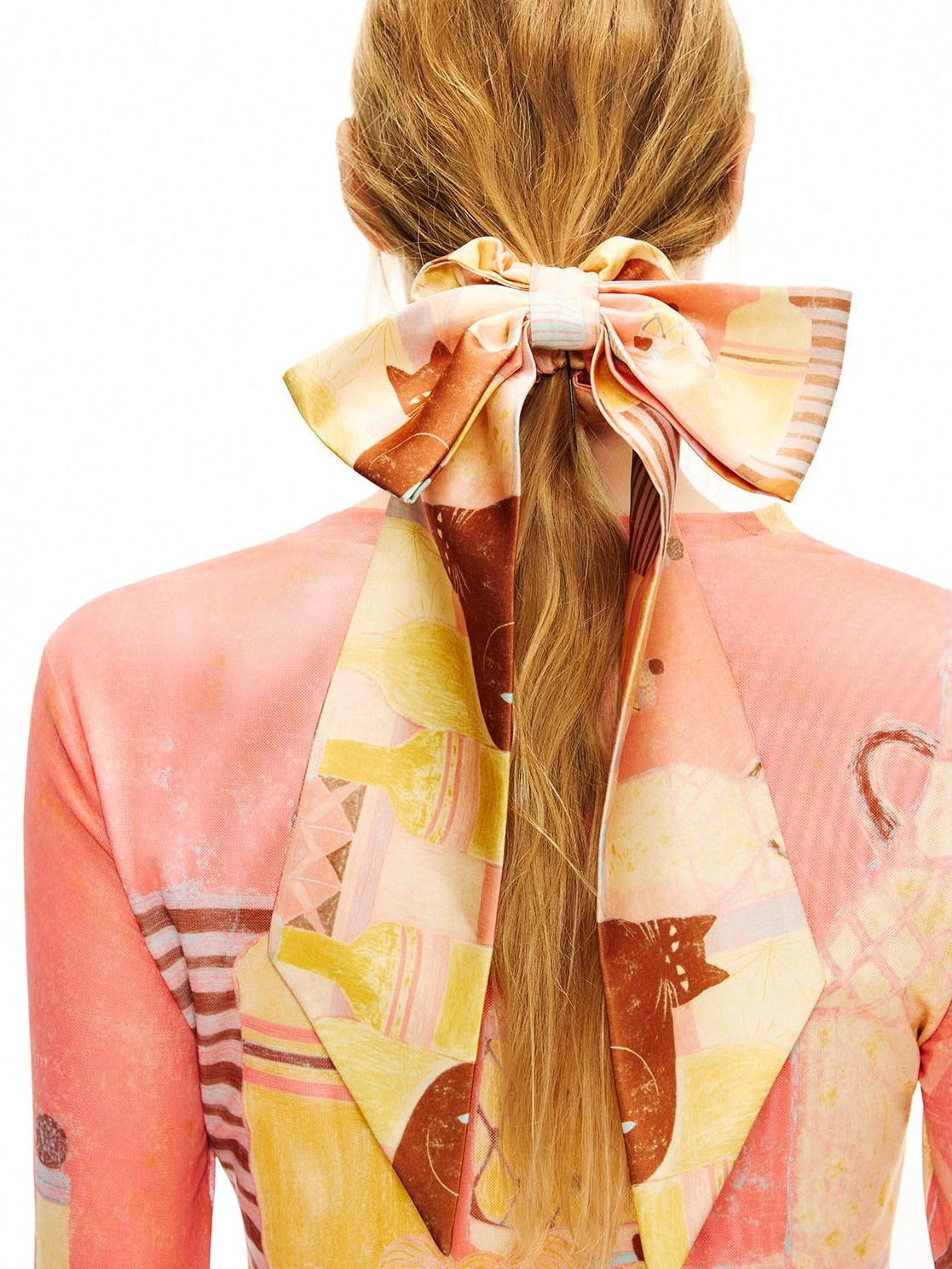 OuttheBlue Elegant Vintage Satin Bow Scrunchie For Women Chic Bow Hair Accessories