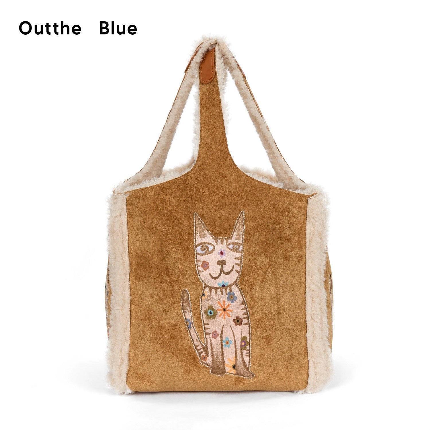 OuttheBlue Embroidered Animal Original Small Square Youth Polyester Honey Brown Tote Bags