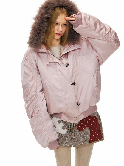 OuttheBlue Embroidered Hooded Loose Fit Women&