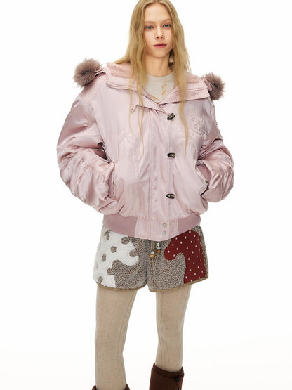 OuttheBlue Embroidered Hooded Loose Fit Women&