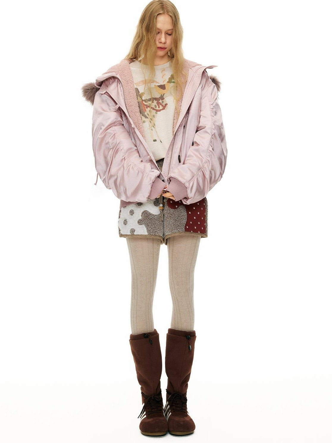 OuttheBlue Embroidered Hooded Loose Fit Women&