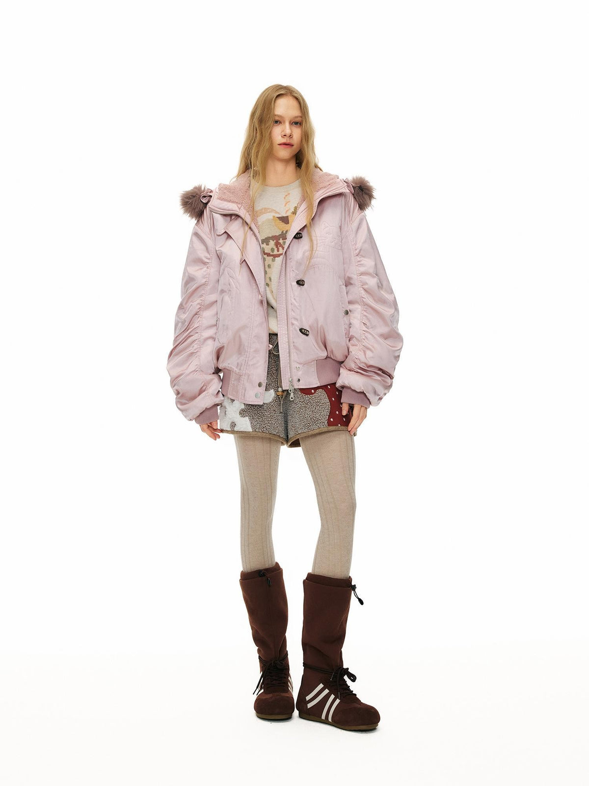 OuttheBlue Embroidered Hooded Loose Fit Women&