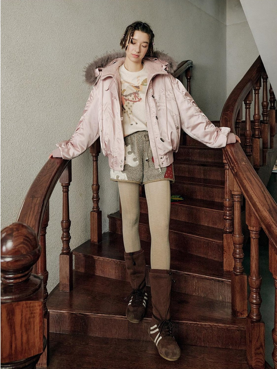OuttheBlue Embroidered Hooded Loose Fit Women&