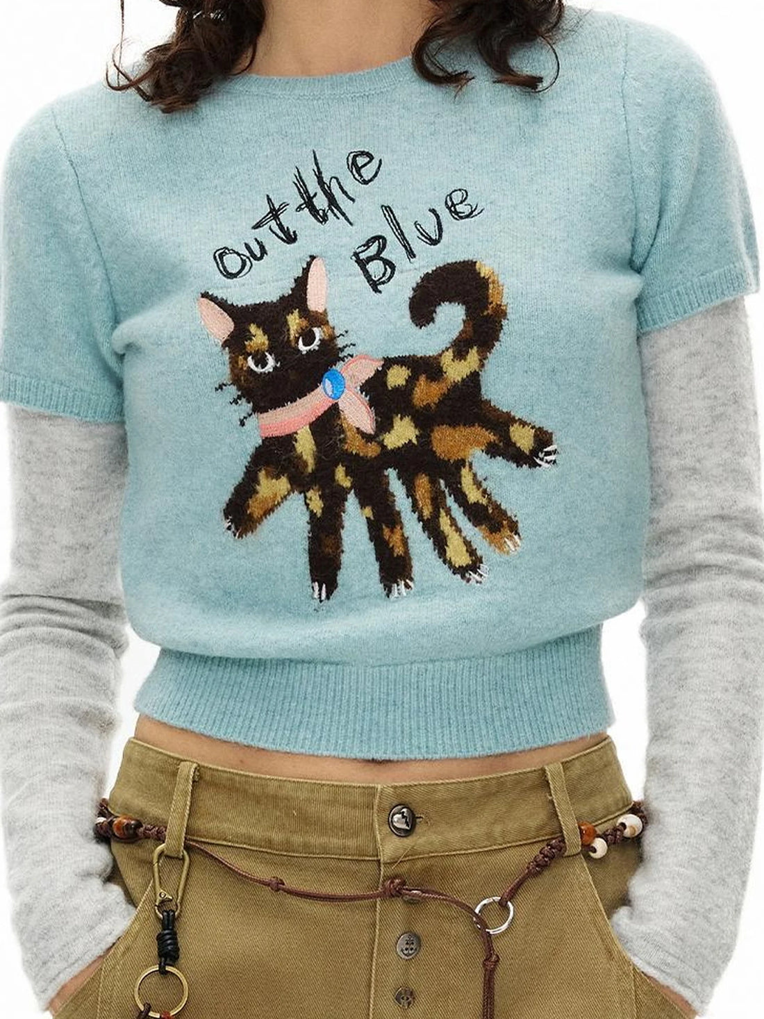 OuttheBlue Embroidered Jacquard Knit Sweater