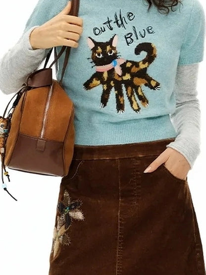 OuttheBlue Embroidered Jacquard Knit Sweater