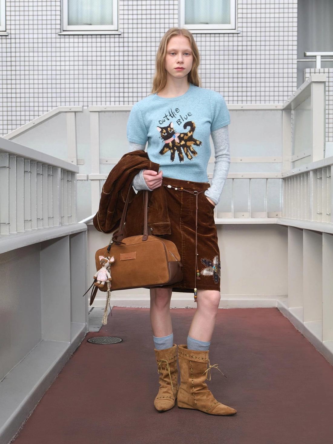 OuttheBlue Embroidered Jacquard Knit Sweater