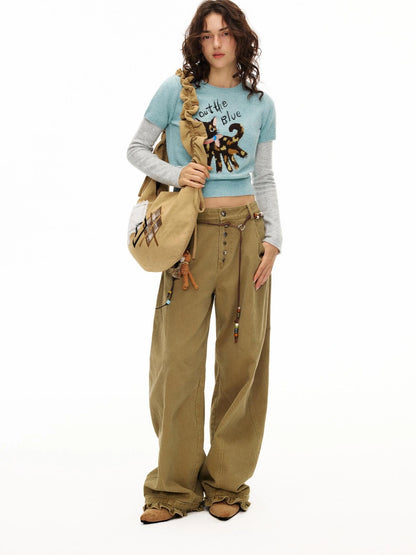 OuttheBlue Embroidered Jacquard Knit Sweater